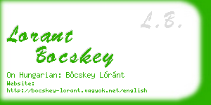 lorant bocskey business card