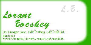 lorant bocskey business card